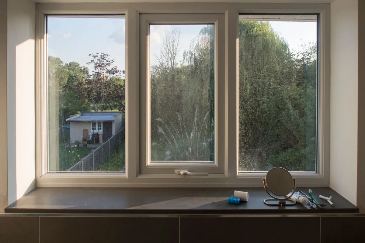 Garden seen through a home window